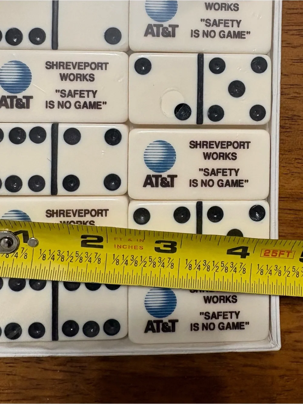 Branded White Domino Set - AT&T Shreveport Works Safety Message